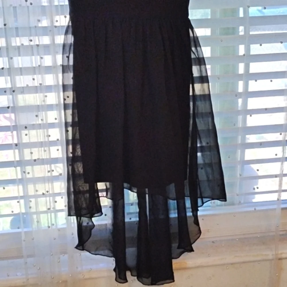 TRIXXI Cutout Neckline High Low Chiffon Dress,  Size 3